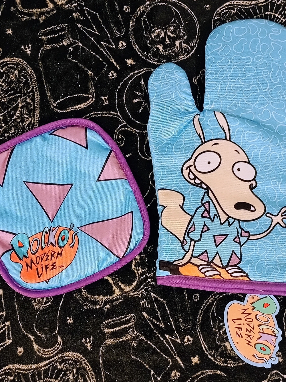 Nick Box Rocko's Modern Life Oven Mitt & Pot Holder Kitchen 90s Nickelodeon NWT